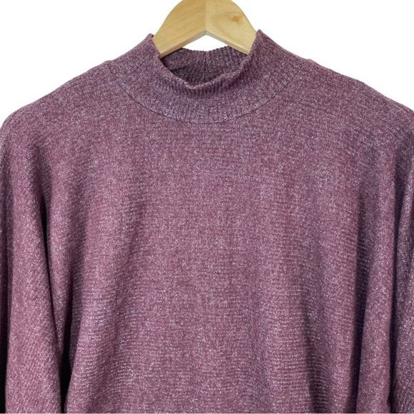 Banana Republic Factory Loungewear Set Small Wine Ribbed Mock Neck Bootcut - Picture 3 of 16